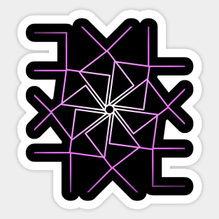 Abstract glowing geometric pattern in purple Sticker